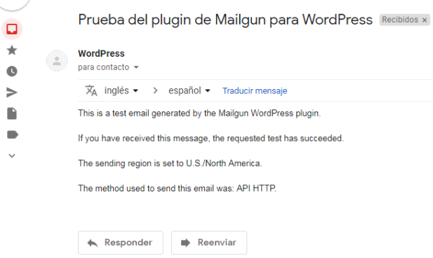 Prueba plugin Mailgun WordPress